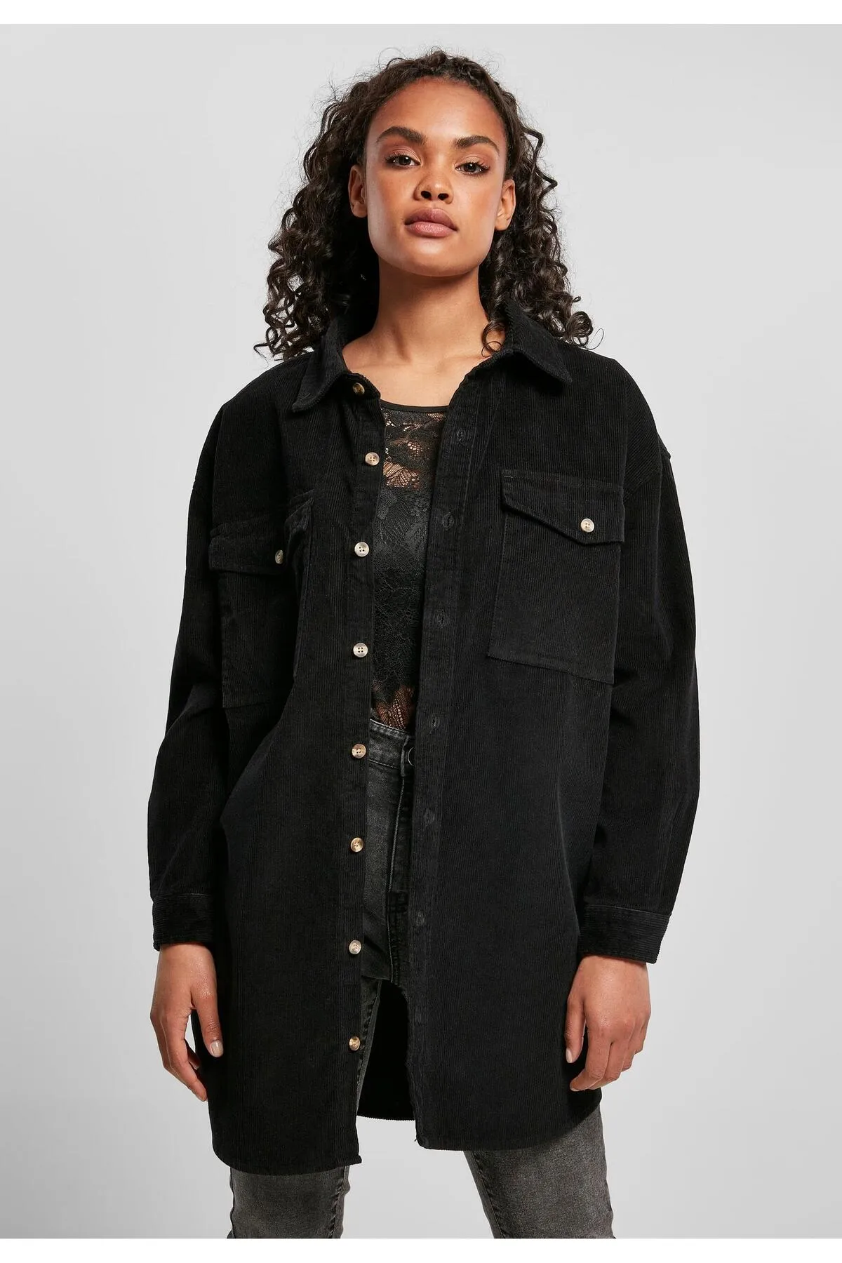 Urban Classics  Langes Damen-Overshirt aus Cord für Damen