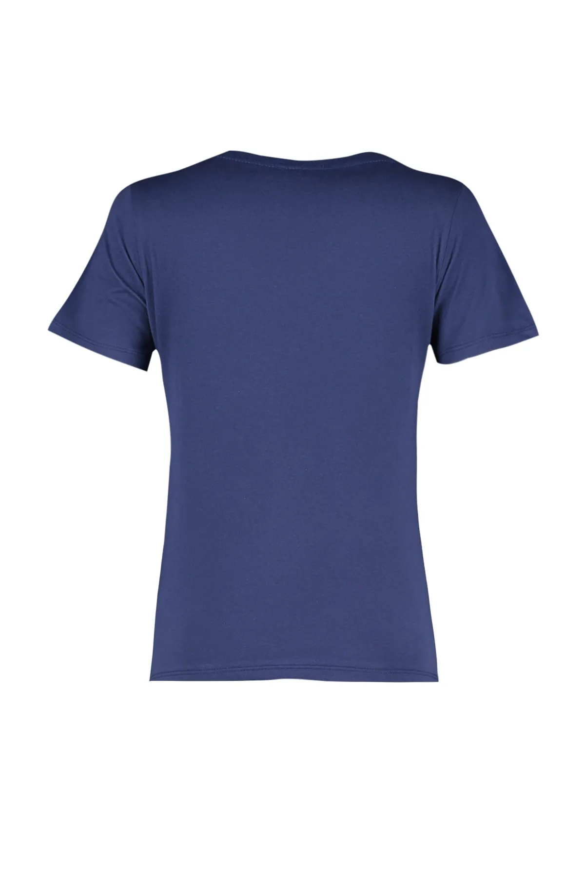 Trendyol Collection  Marineblaues Basic-Strick-T-Shirt mit V-Ausschnitt aus 100 % Baumwolle TWOSS23TS00001