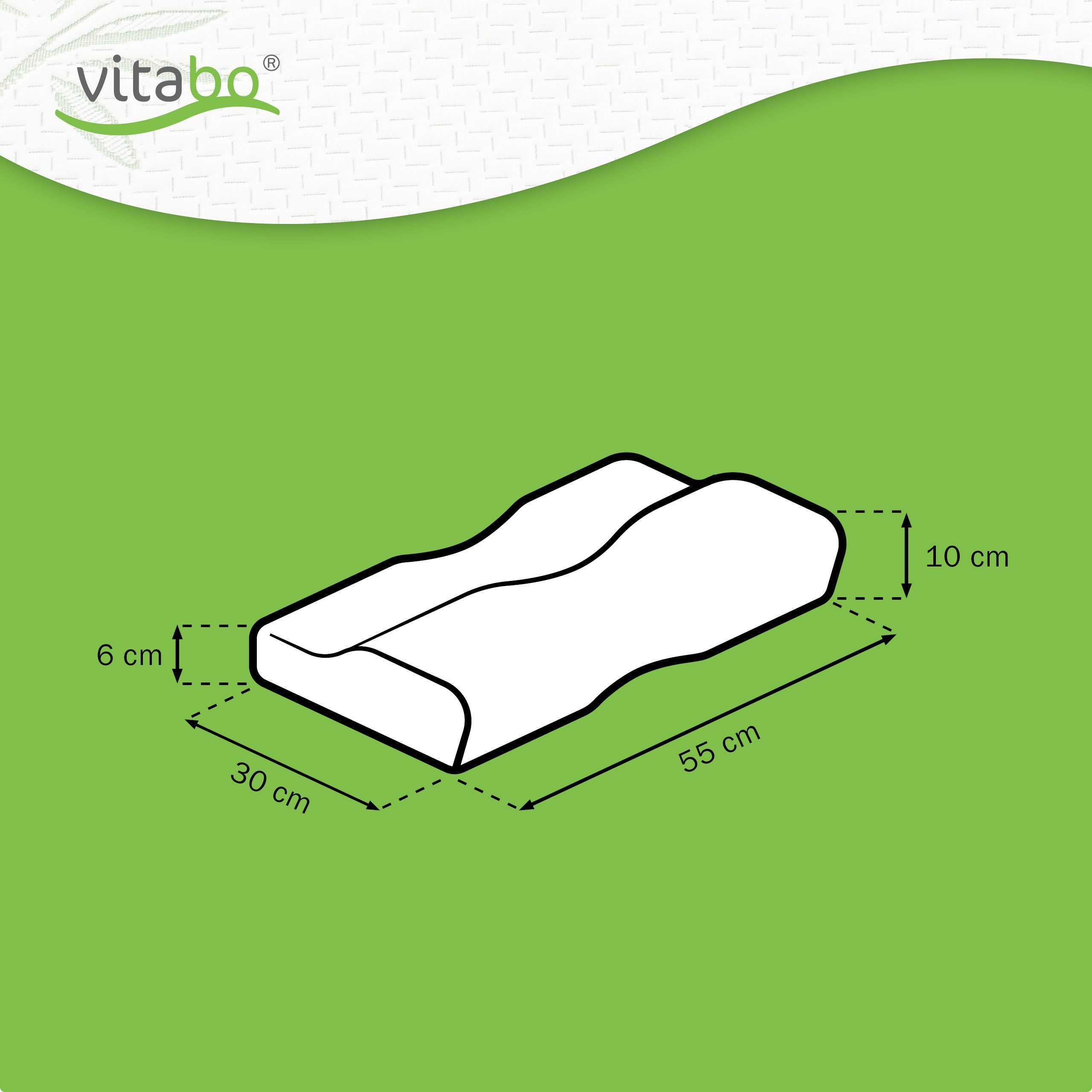 Vitabo Nackenkissen Vitabo anschmiegsames Kopfkissen aus Memory-Schaum I großes ergonomisches Schmetterling Kissen – Nackenstützkissen für Seitenschläfer aus Viscoschaum, 1-tlg.