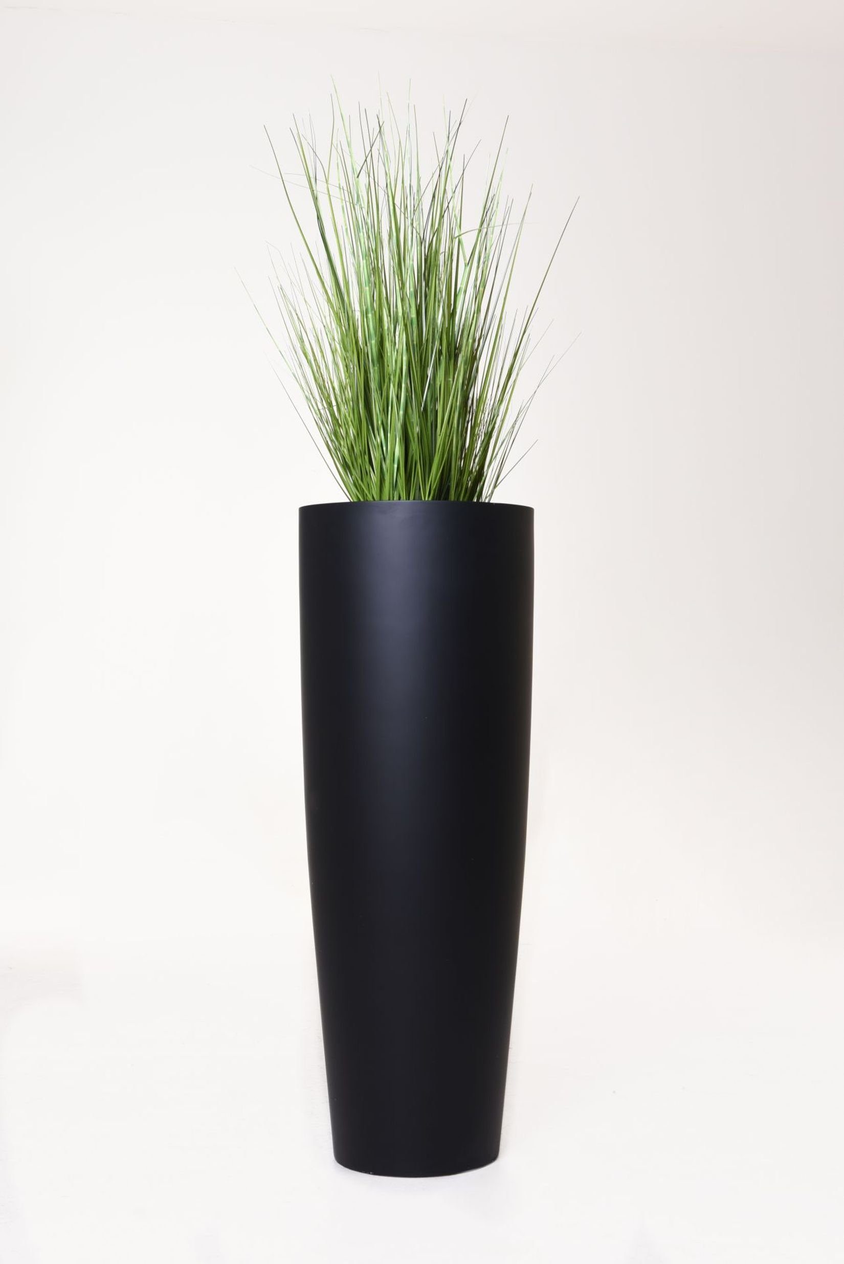VIVANNO Pflanzkübel Pflanzkübel Pflanzgefäß Fiberglas PILA Schwarz - 37x100 cm