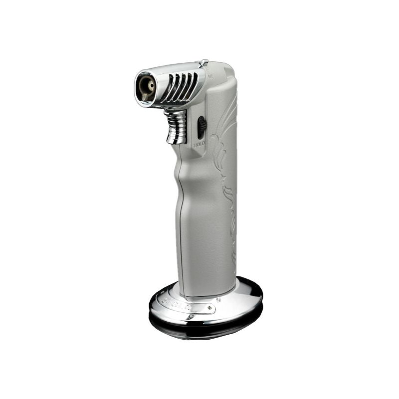 Siglo Oval Table Torch Feuerzeug Silber, Zigarettenanzünder.