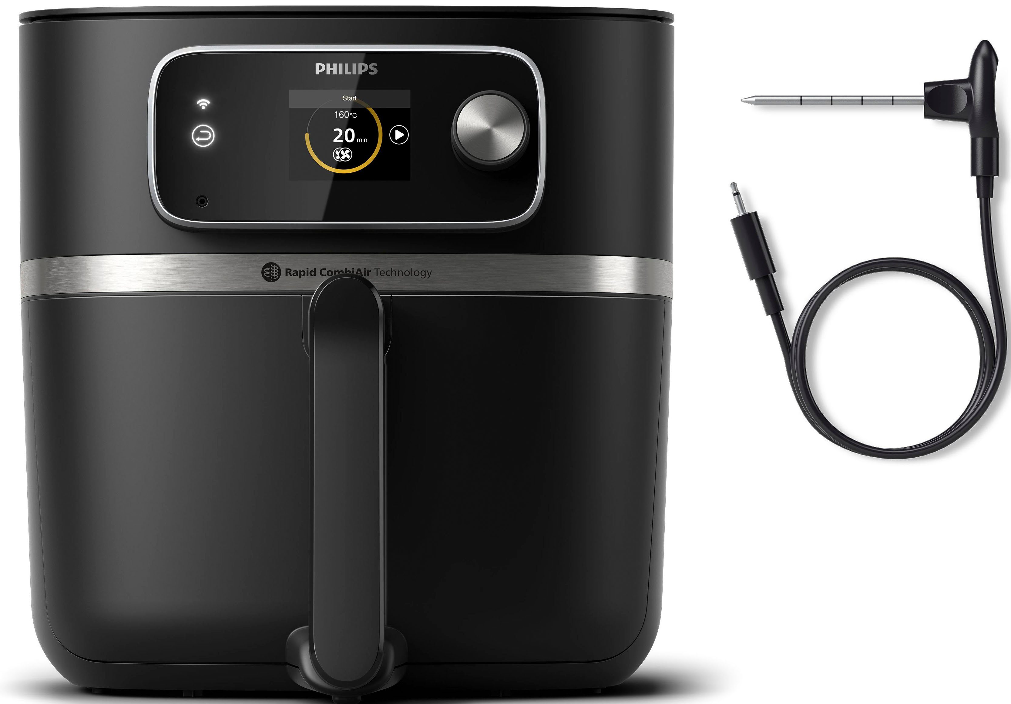 Philips Heißluftfritteuse HD9880/90 Airfryer XXL, mit integriertem Thermometer, 2000 W, WiFi Konnektivität, 30 AutoCook Programmen und Warmhaltefunktion