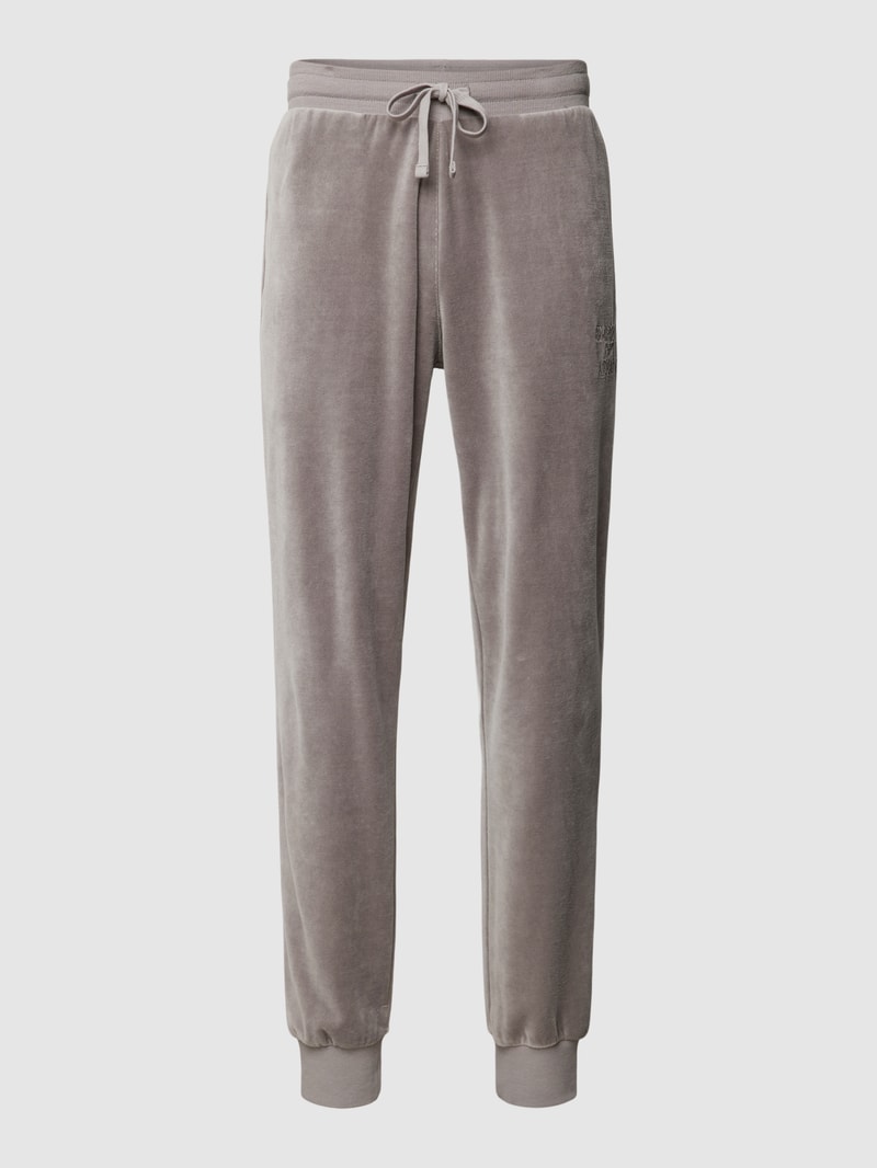 Sweatpants mit Label-Stitching in ecru
