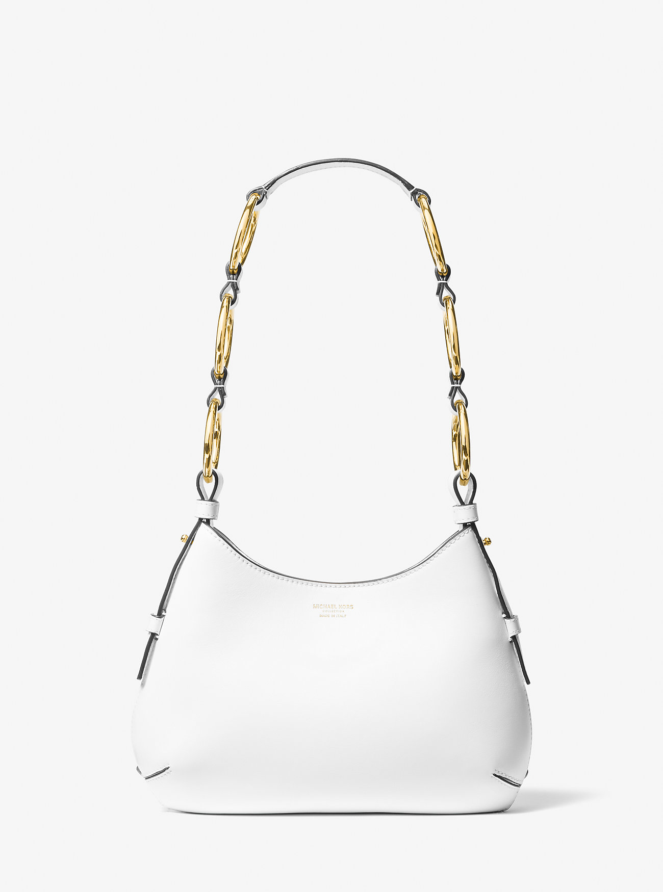 Bardot Mini Leather Hobo Shoulder Bag - OPTIC WHITE