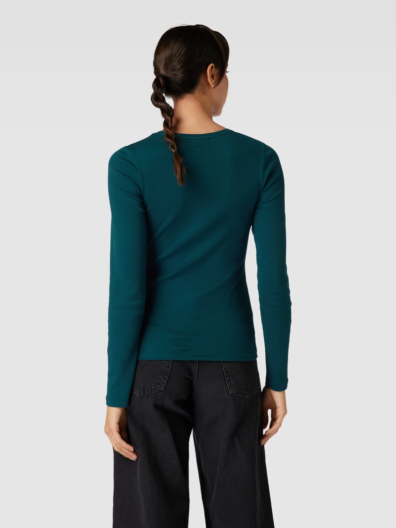 Longsleeve mit Rundhalsausschnitt in dunkelgrün