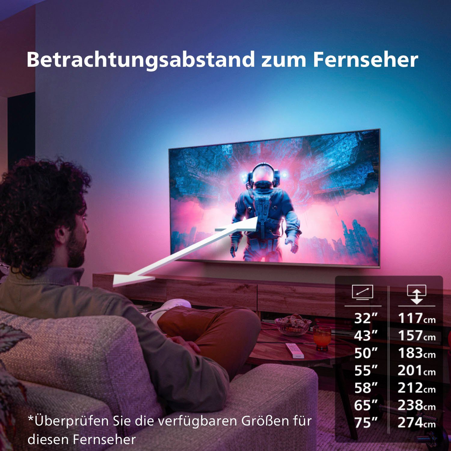 Philips 85PUS8808/12 LED-Fernseher (215 cm/85 Zoll, 4K Ultra HD, Android TV, Google TV, Smart-TV)