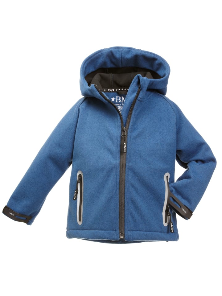 BMS BMS Softshelljacke für Kinder mit Strickoptik in royalblau günstig kaufen