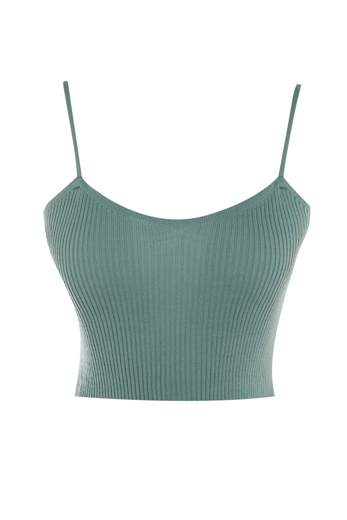 Trendyol Collection  Mintfarbenes Crop Tie Detailliertes Blusen-Cardigan-Strickwaren-Set Strick-Cardigan TWOSS21HI0002
