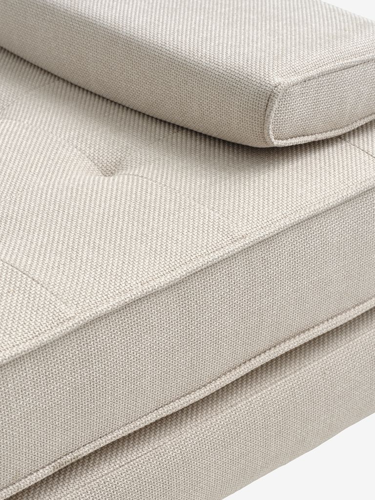VARMARK VARMARK sovesofa 190x76 med puter, beige stoff/eikefarge