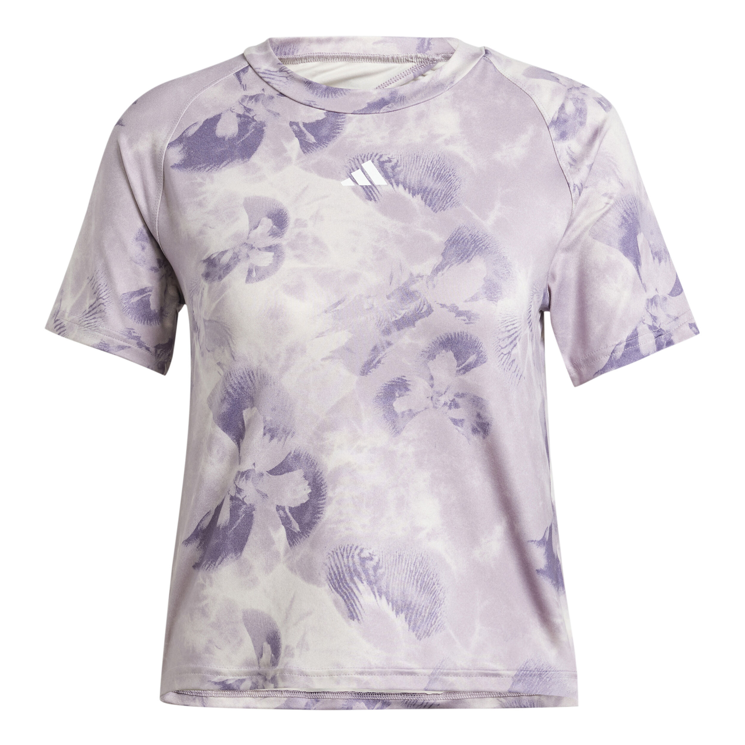 AOP Flower T-Shirt Damen - Flieder, Mehrfarbig