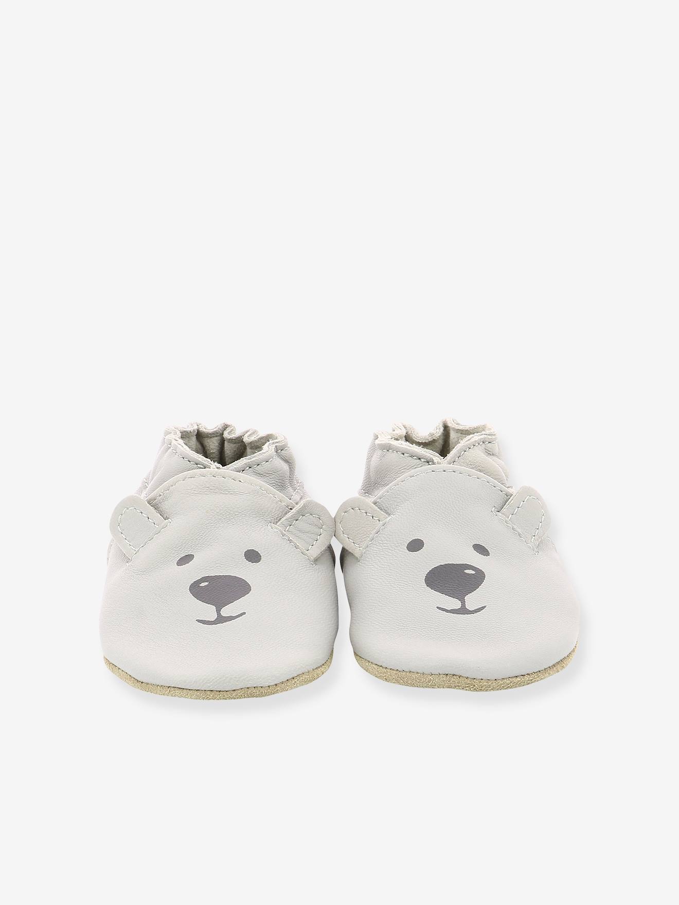 Robeez Baby Krabbelschuhe SWEETY BEAR ROBEEZ, Hausschuhe - hellgrau