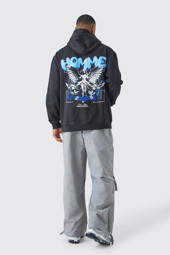 Oversize Hoodie mit Homme Angel Print