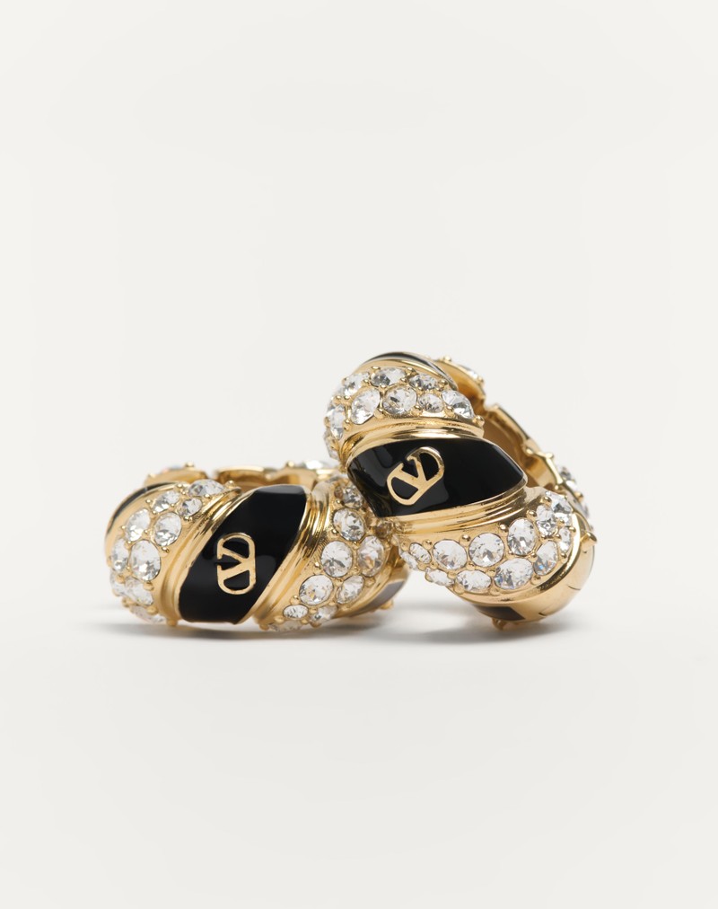 Brincos Pas Plus em metal, esmalte e cristais Swarovski®