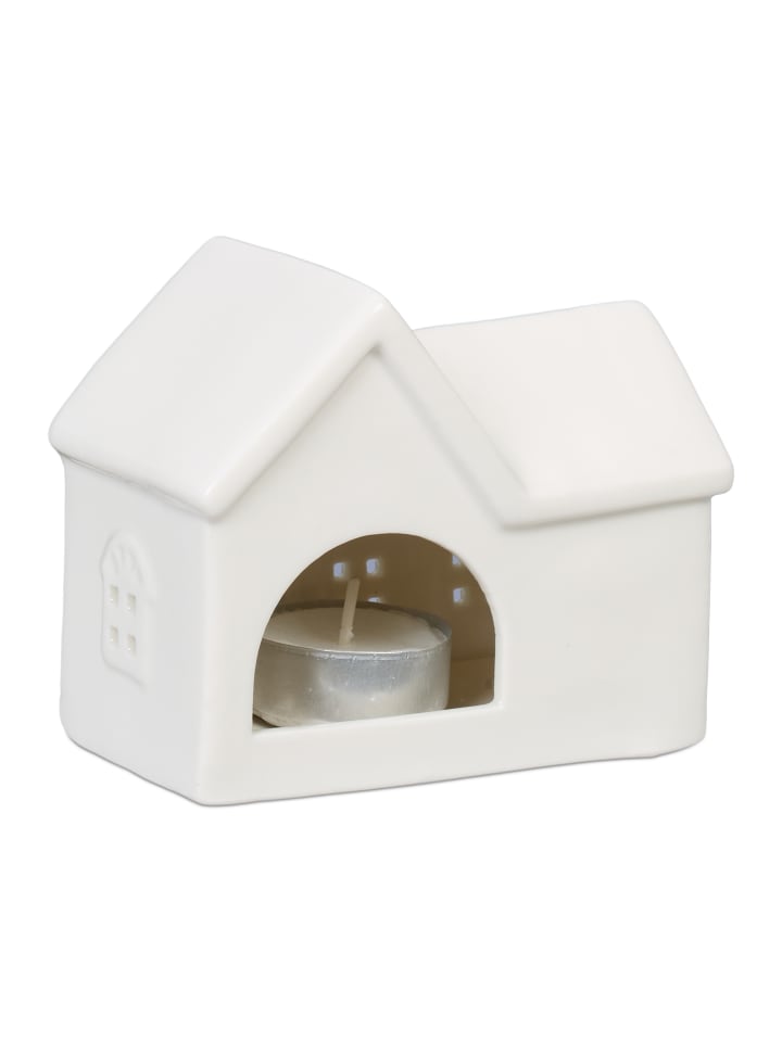 relaxdays Teelichthaus in Weiß - (B)11 x (H)9 x (T)6 cm günstig kaufen onesize