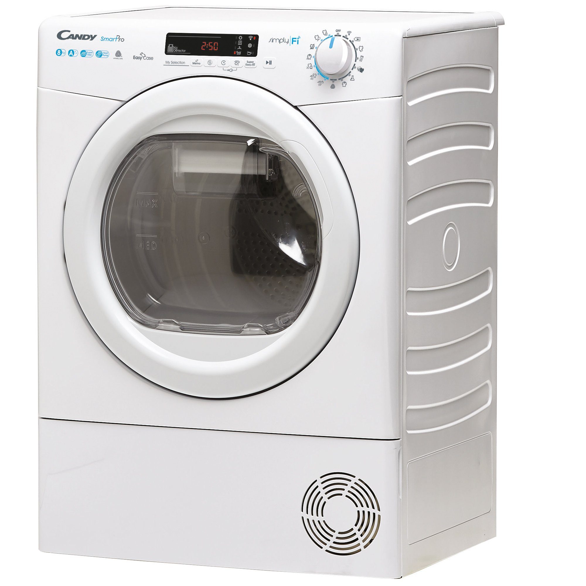 Candy Wärmepumpentrockner CSO H8A2DE-S, 8 kg, Symbolblende Mengenautomatik Digitaldisplay