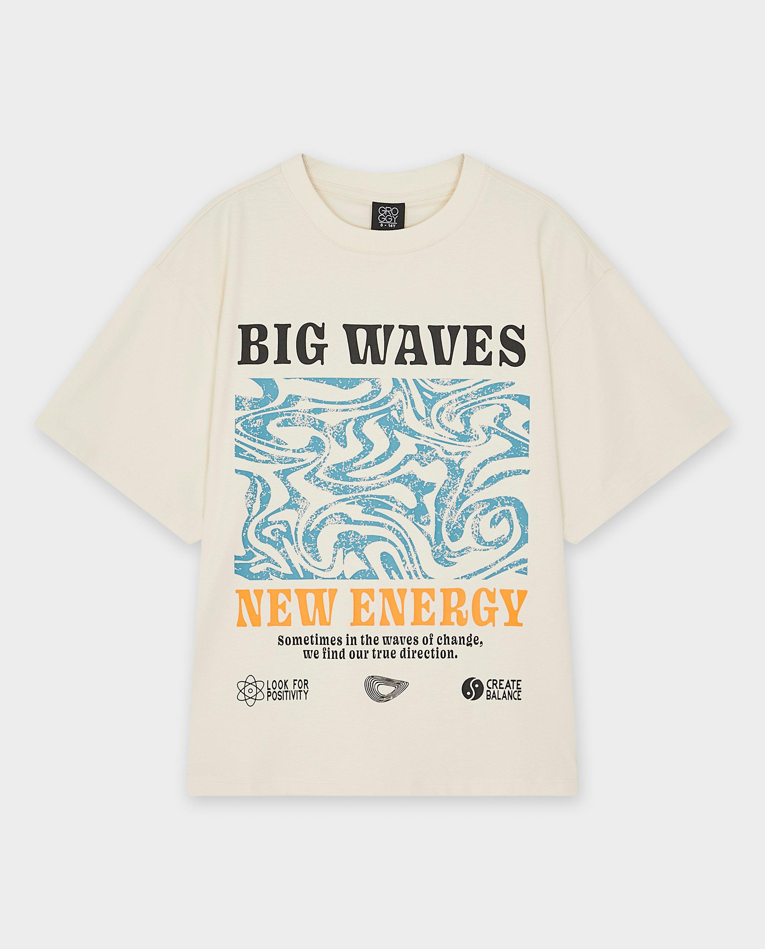 Tricou Groggy Wit cu imprimeu alb