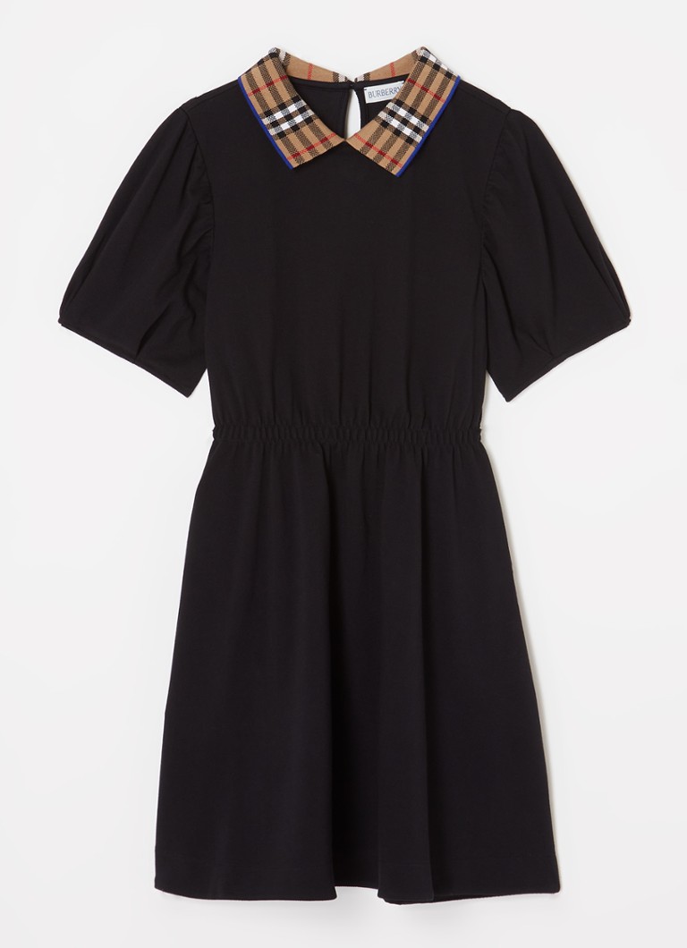 Vestido polo Burberry Alesea em algodão piqué com estampa xadrez.