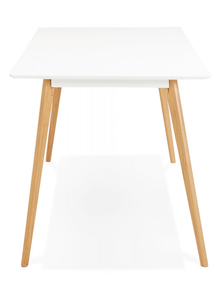 KADIMA DESIGN Esstisch aus MDF und Massiveiche | Rechteckiger Holztisch in Weiß günstig kaufen onesize