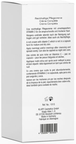 KLAPP Skin Care Science C Pure Cream Complete Gesichtscreme