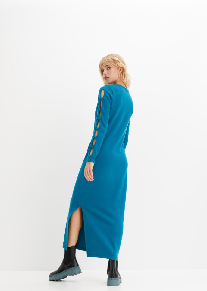 Midikleid mit Schlitz und Cut-Outs