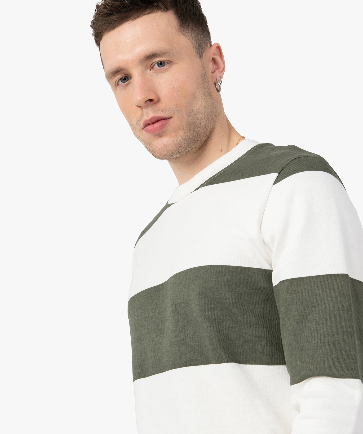Sweat homme bicolore à rayures raye | GEMO