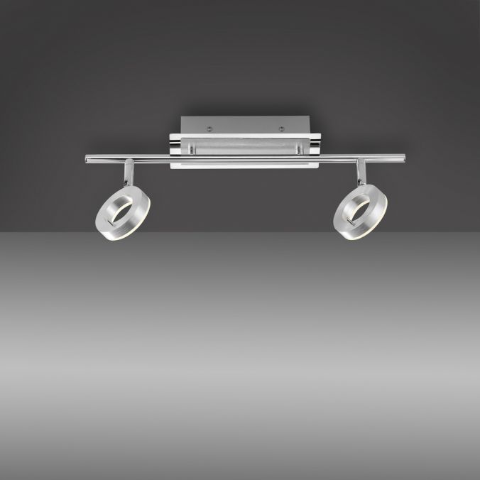 Paul Neuhaus 2-flg Deckenleuchte Sileda Aluminium