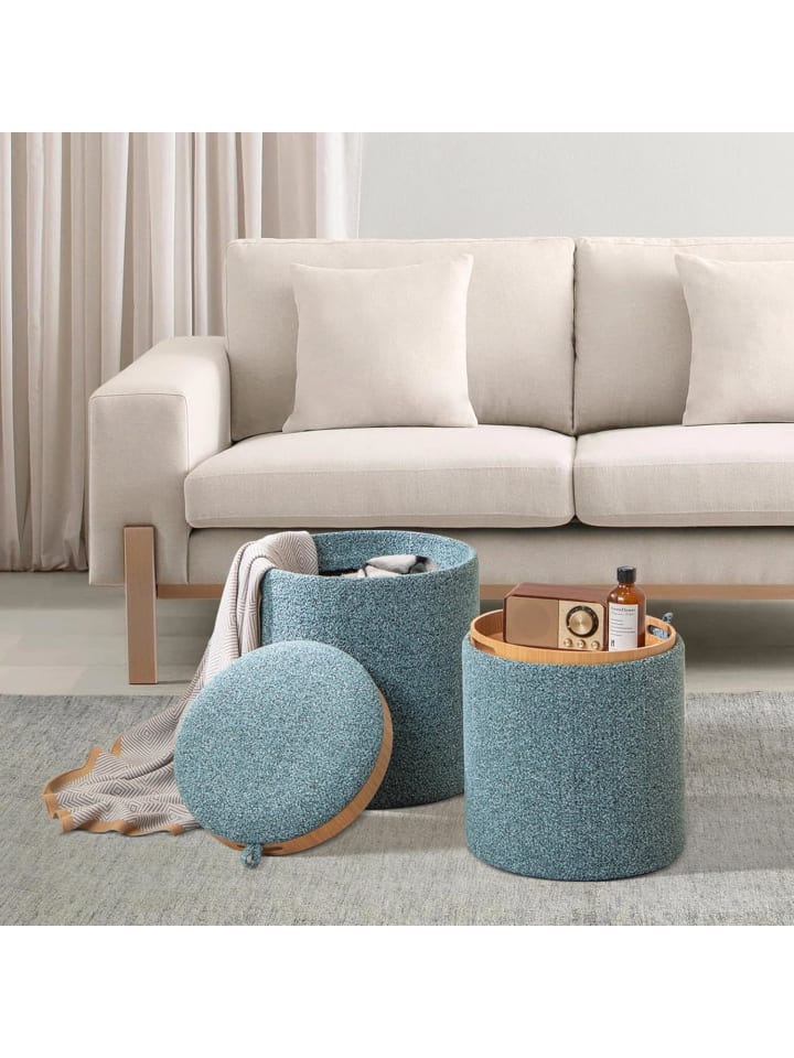 COSTWAY Sitzhocker 2er Set in Blau günstig kaufen onesize