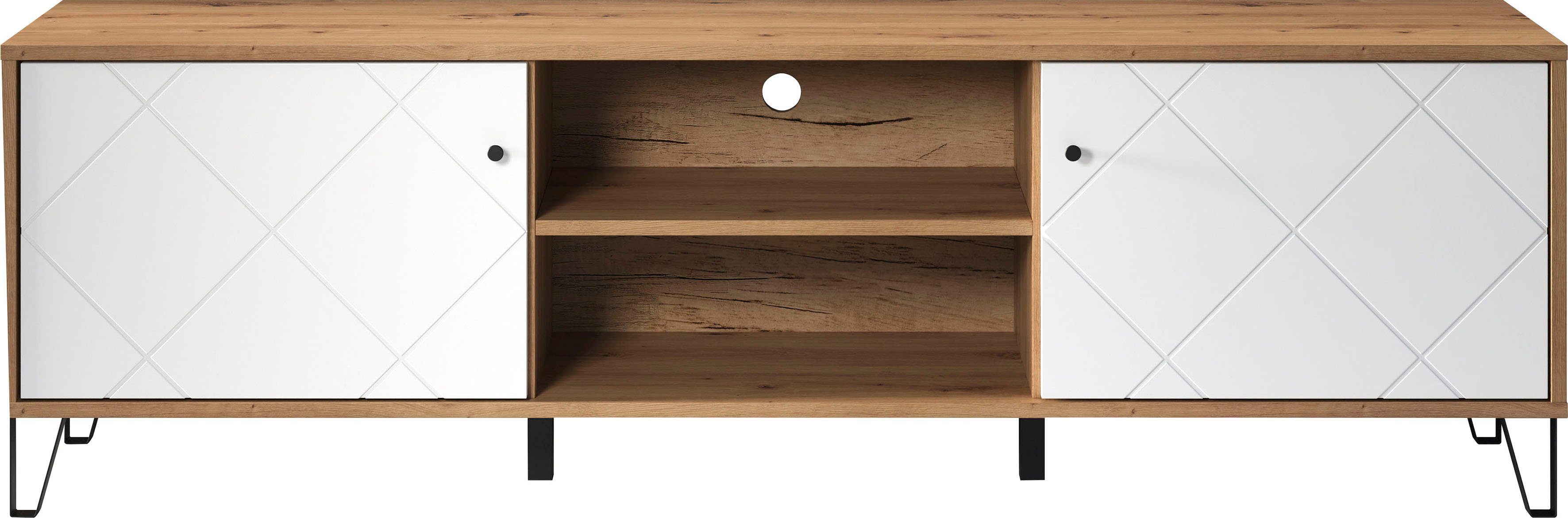 Places of Style TV-Schrank Tarragona Fräsungen in Rautenoptik