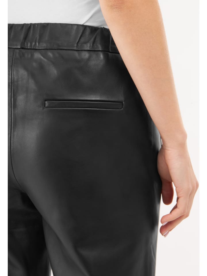 Bolongaro Trevor Lederhose PINTUCK in schwarz günstig kaufen