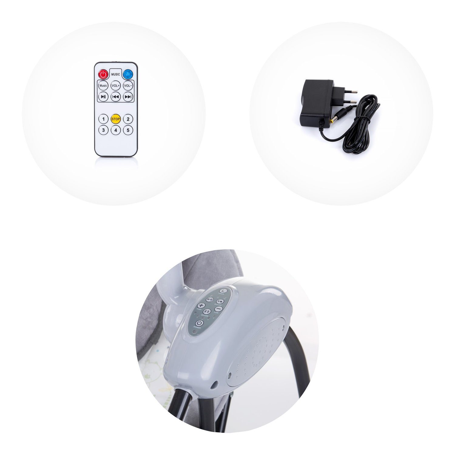 Chipolino Babywippe Elektrische Babywippe Hug, Musikfunktion, regulierbare Geschwindigkeit