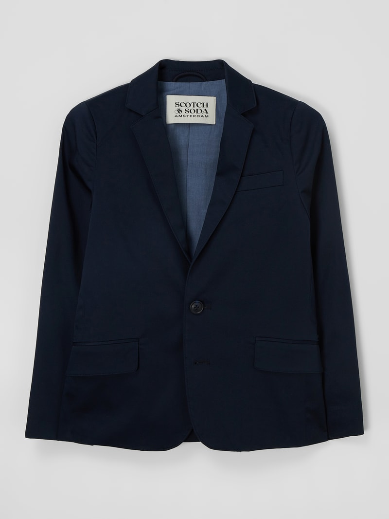 Regular Fit 2-Knopf-Sakko mit Stretch-Anteil in marineblau