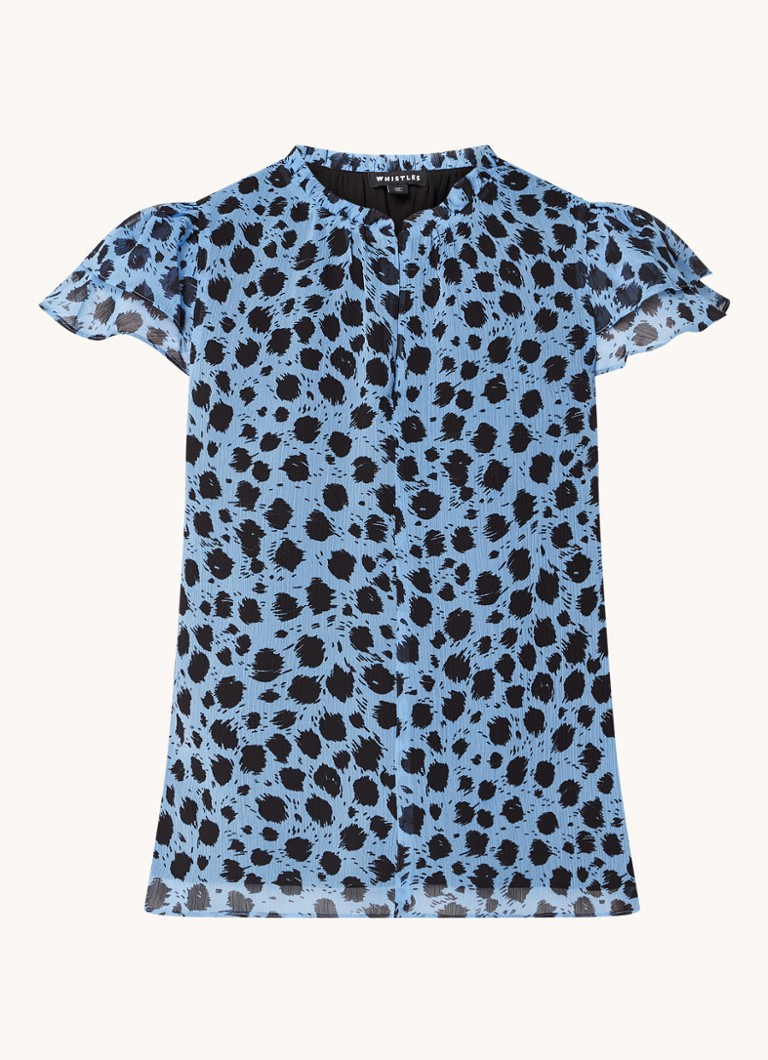 Whistles Brushed Dalmation top with print and flounce