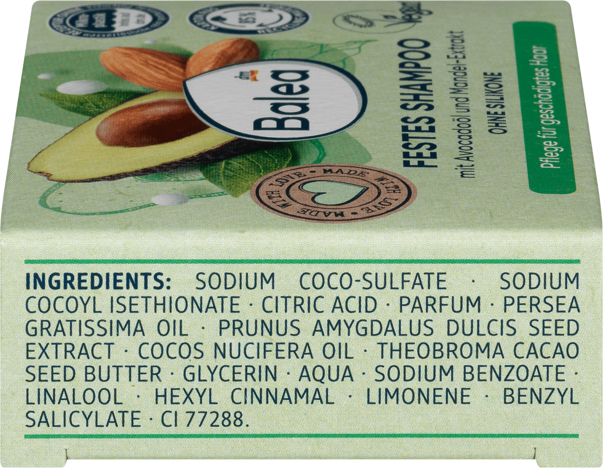 Festes Shampoo Avocado Mandelmilch, 60 g