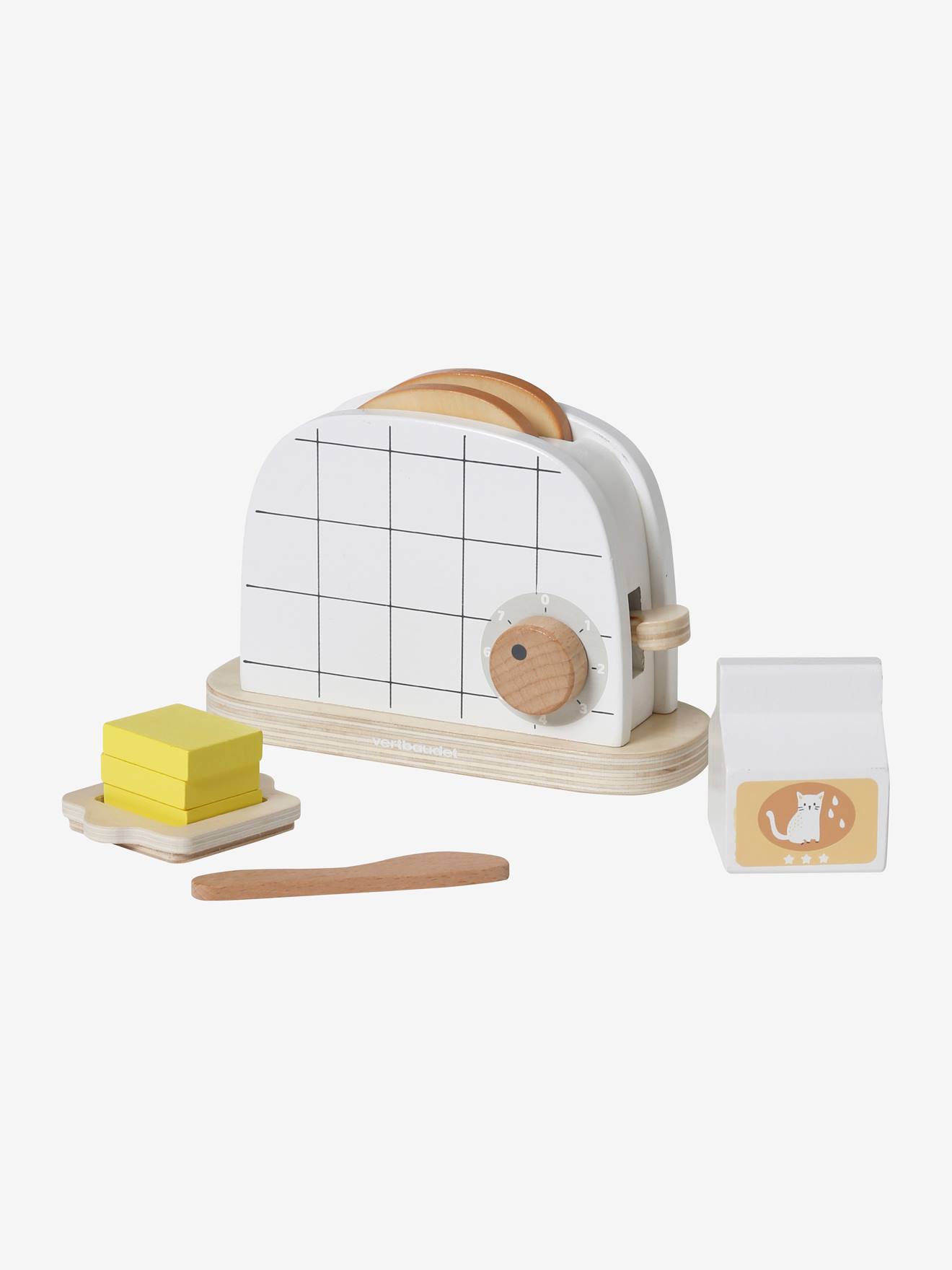 Vertbaudet Spiel-Toaster mit Zubehör, Holz FSC MIX - mehrfarbig
