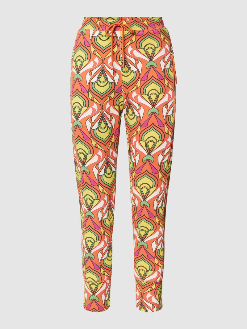 Sweatpants mit Allover-Muster Modell 'FUTURE' in orange