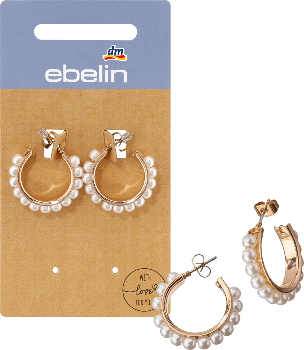 Creolen mit Perlen Gold-Optik, 2 St