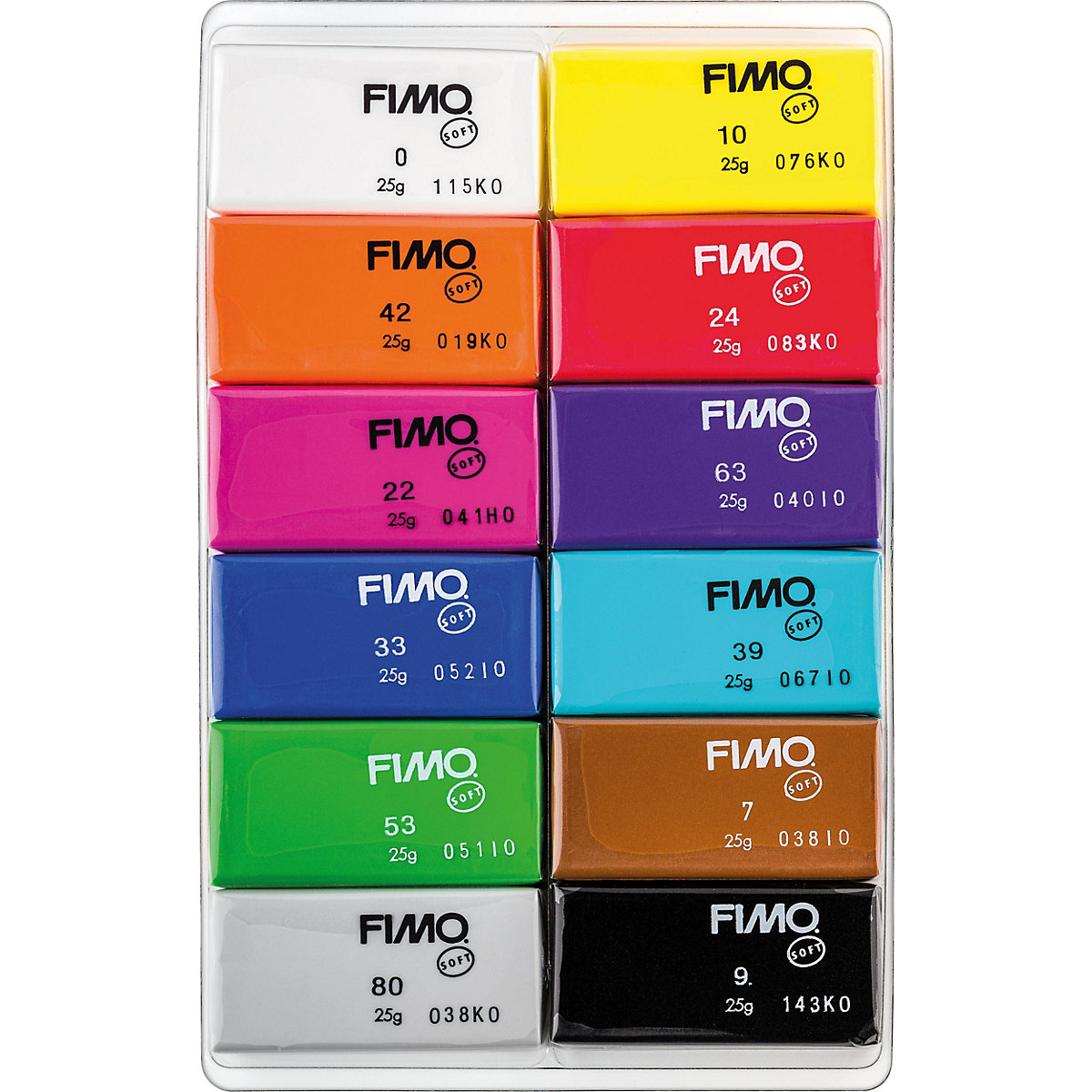 FIMO soft Materialpackung Basic Colours, 12 x 25 g