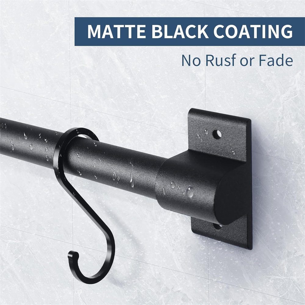SOEKAVIA Wandhaken Handtuchhalter, Wandhalter mit abnehmbarem S-Haken, schwarz matt