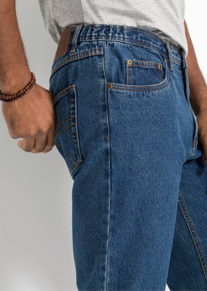 Classic Fit Jeans mit seitlichem Dehnbund, Straight