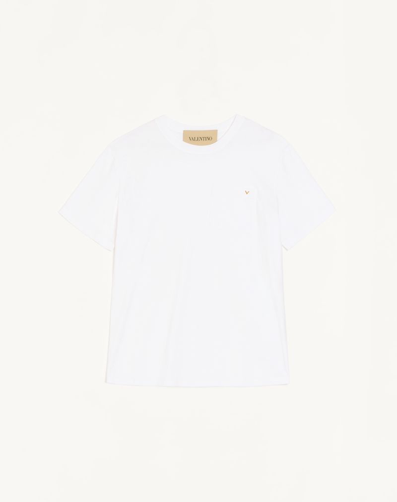 Camiseta Valentino de algodão com detalhes dourados