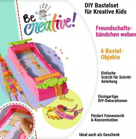 BeCreative Freundschaftsbändchen - Bastelset für Kinder ab 6 Jahren