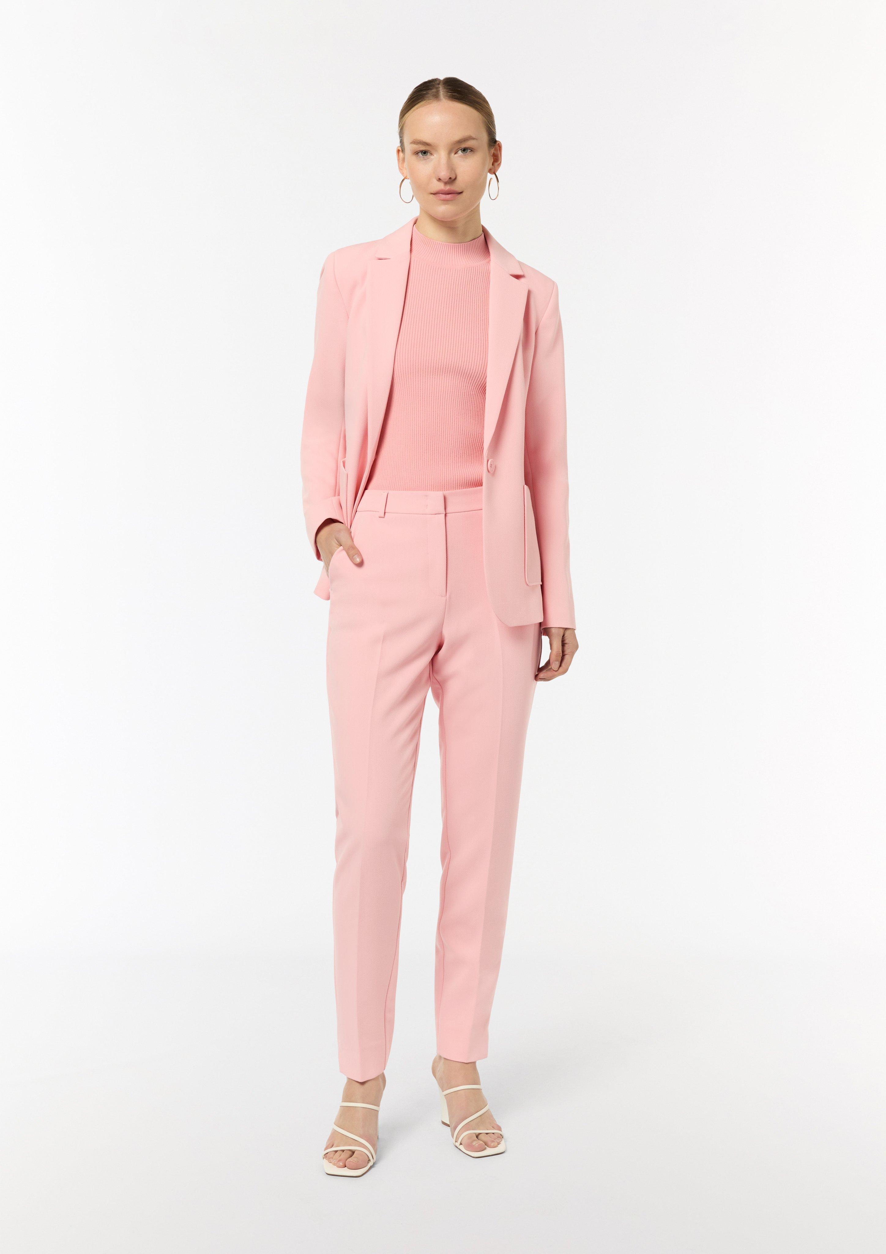 Regular: Hose mit Herringbone-Muster - rosa