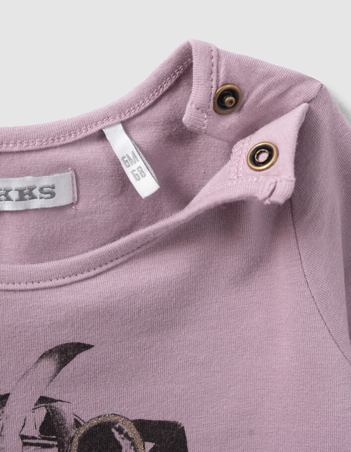 T-shirt parme visuels chaussures bébé fille