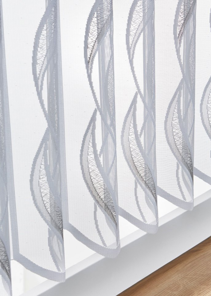 Jacquard Scheibengardine mit Wellenmuster
