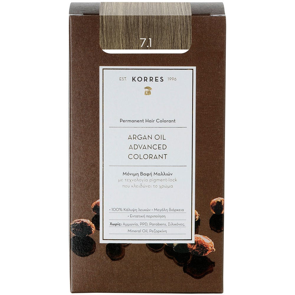 Korres Argan Oil Hair Colorant 7.1 Ash Blonde