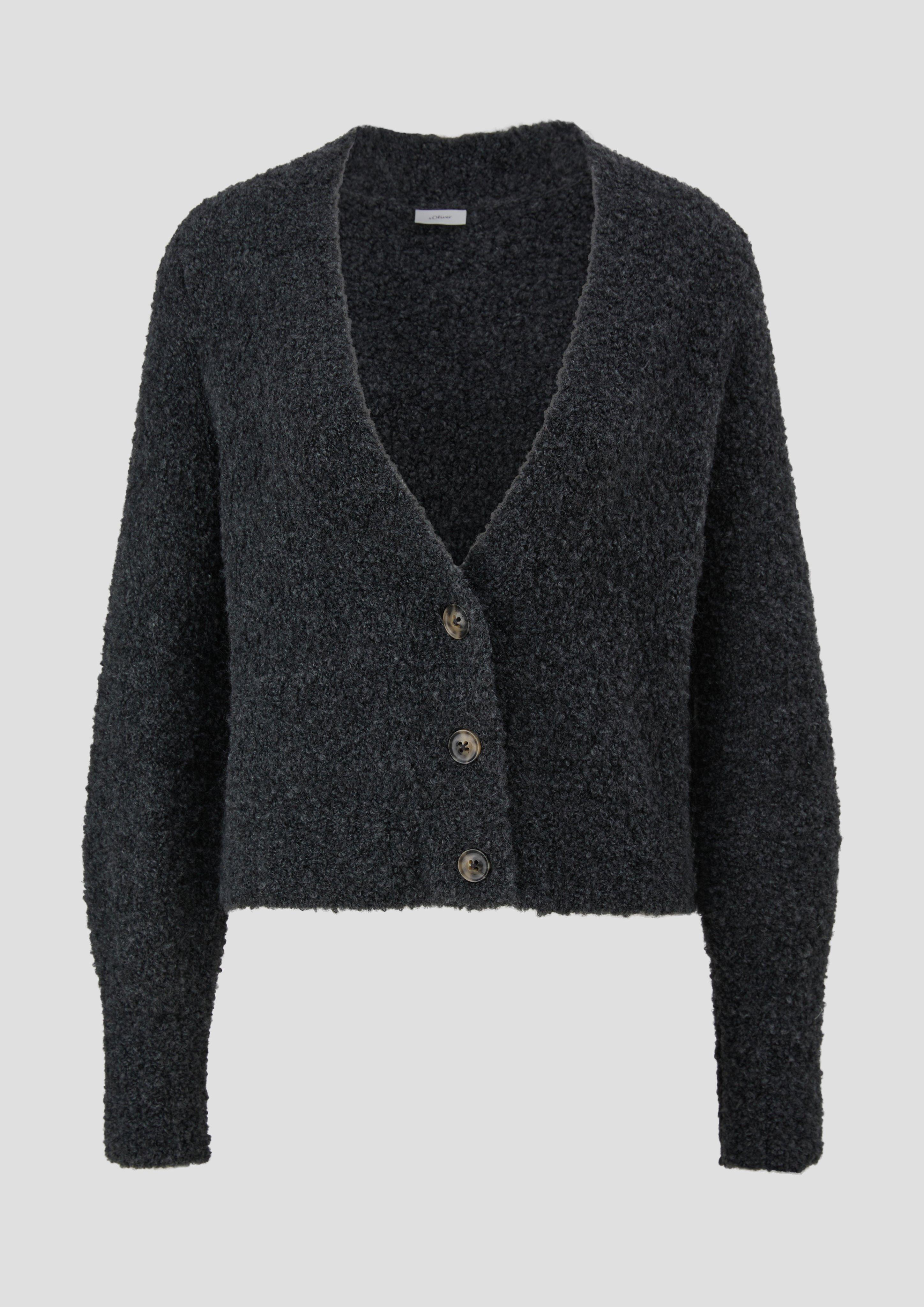 Verkürzte Strickjacke aus Alpakamix  2136001-9822