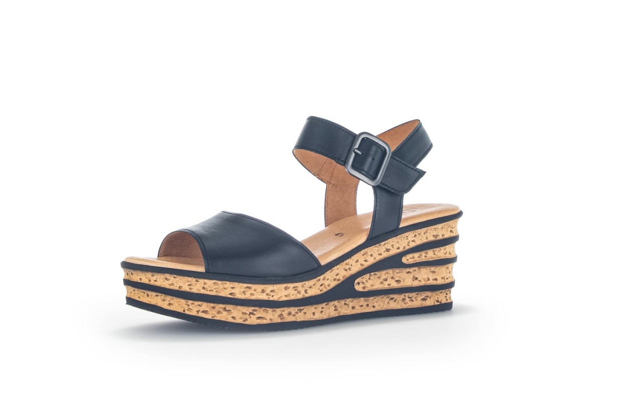 GABOR Komfort Sandalen schwarz Gabor Fashion Keilsandalette 24.651.27 S