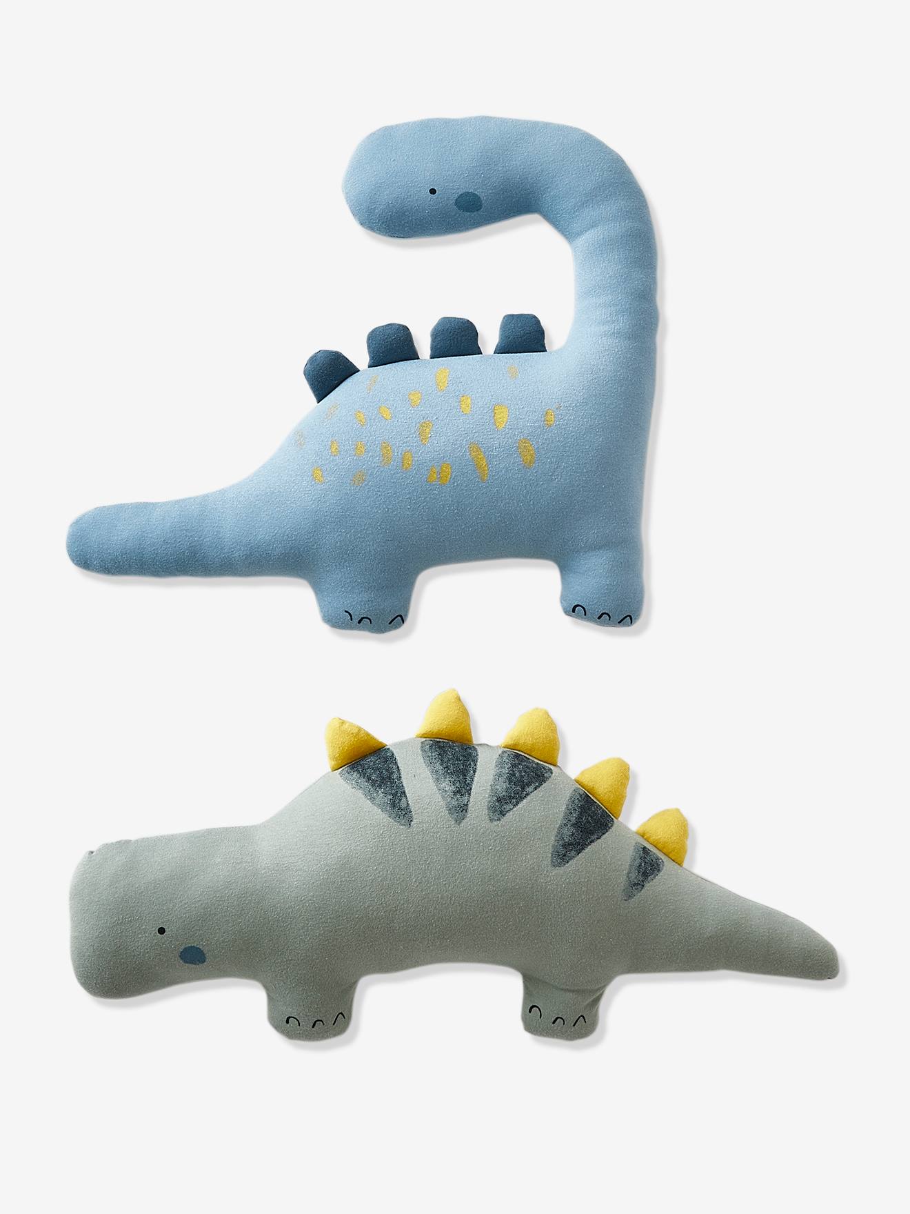 Lot de 2 coussins PETIT DINO bleu / kaki