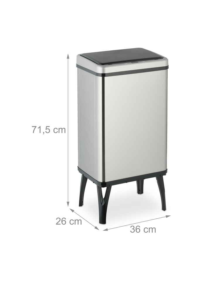 relaxdays Mülleimer mit Sensor in Silber - 40 Liter günstig kaufen onesize