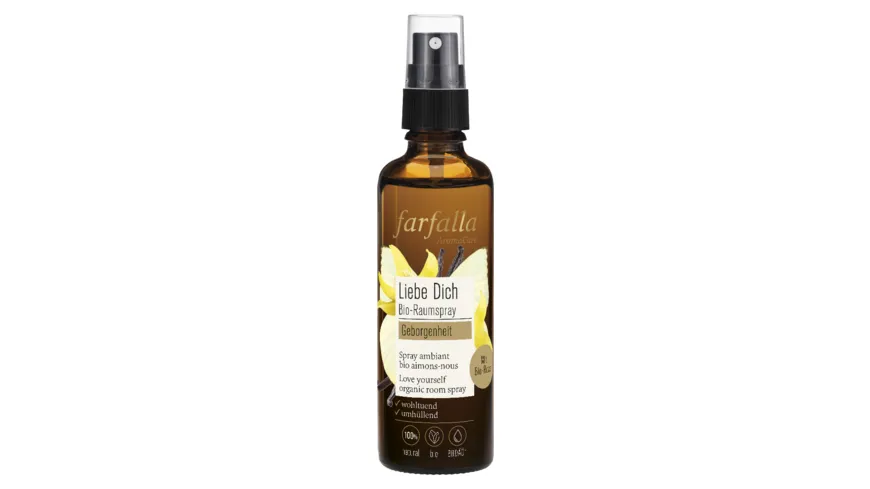 Farfalla Geborgenheit Rose Liebe dich Bio-Raumspray 75 ml